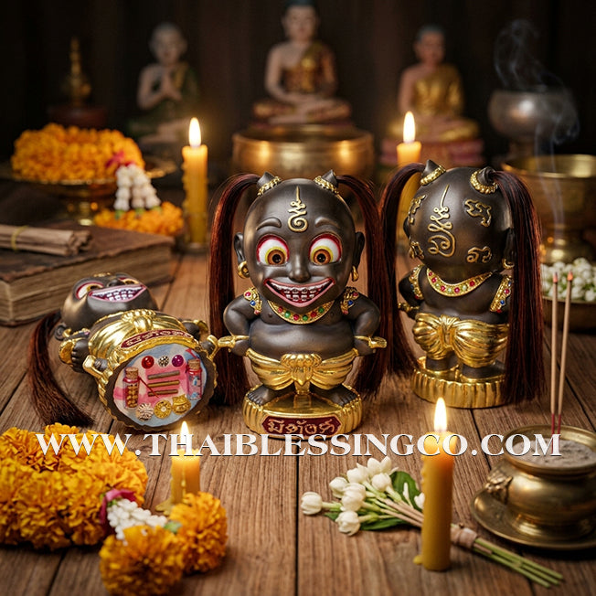 💰 Sacred "Kuman Mee Tang" (The Wealthy Child) – Hand-Painted Bronze Altar Edition: Luang Pu Nen Kaew, Wat Udom Phraison – The Divine Engine for Financial Mastery, Magnetic Charm, and Unstoppable Life Elevation!
