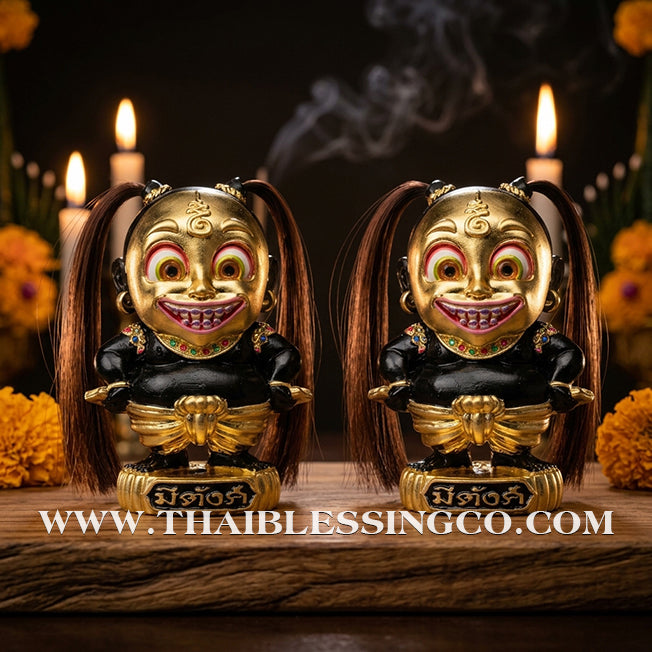 💰 Sacred "Kuman Mee Tang" (The Wealthy Child) – Smoked Bronze Altar Edition with Gold Leaf: Luang Pu Nen Kaew, Wat Udom Phraison – The Divine Engine for Commercial Dominance, Asset Growth, and Unstoppable Life Elevation!