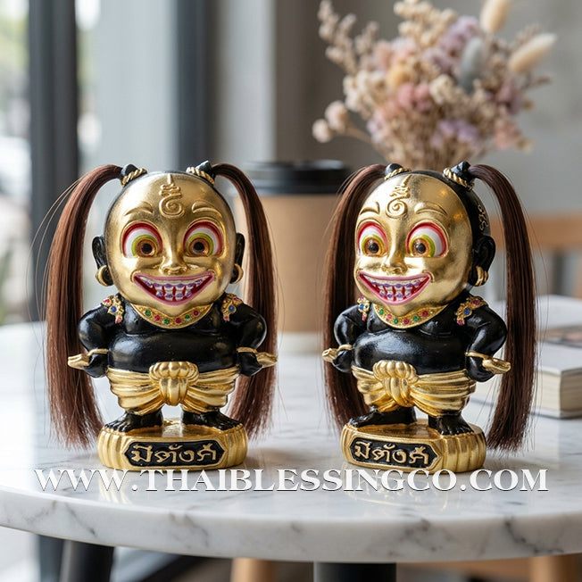💰 Sacred "Kuman Mee Tang" (The Wealthy Child) – Smoked Bronze Altar Edition with Gold Leaf: Luang Pu Nen Kaew, Wat Udom Phraison – The Divine Engine for Commercial Dominance, Asset Growth, and Unstoppable Life Elevation!
