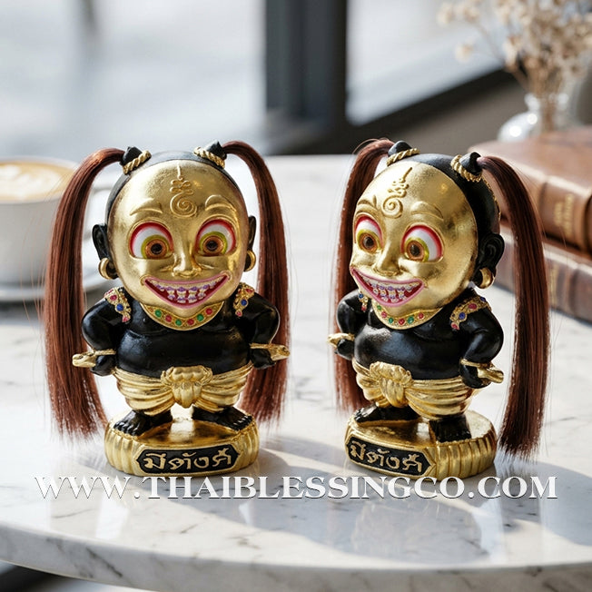 💰 Sacred "Kuman Mee Tang" (The Wealthy Child) – Smoked Bronze Altar Edition with Gold Leaf: Luang Pu Nen Kaew, Wat Udom Phraison – The Divine Engine for Commercial Dominance, Asset Growth, and Unstoppable Life Elevation!