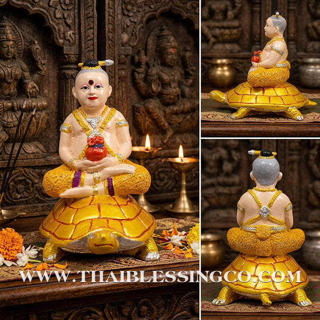 👶🐢 ✨🔥 Sacred "Kuman Nang Tao" (Golden Child Riding the Turtle) – Hand-Painted Metal Edition:The Divine Engine for Steady Wealth, Financial Freedom, and Unstoppable Life Elevation!