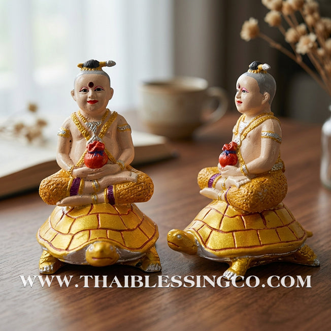 👶🐢 ✨🔥 Sacred "Kuman Nang Tao" (Golden Child Riding the Turtle) – Hand-Painted Metal Edition:The Divine Engine for Steady Wealth, Financial Freedom, and Unstoppable Life Elevation!