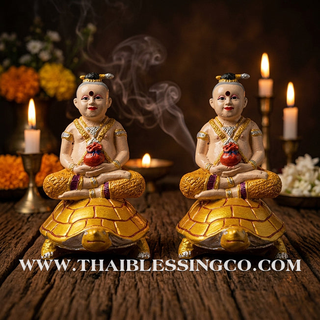 👶🐢 ✨🔥 Sacred "Kuman Nang Tao" (Golden Child Riding the Turtle) – Hand-Painted Metal Edition:The Divine Engine for Steady Wealth, Financial Freedom, and Unstoppable Life Elevation!