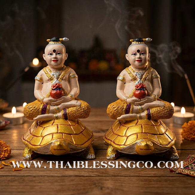 👶🐢 ✨🔥 Sacred "Kuman Nang Tao" (Golden Child Riding the Turtle) – Hand-Painted Metal Edition:The Divine Engine for Steady Wealth, Financial Freedom, and Unstoppable Life Elevation!