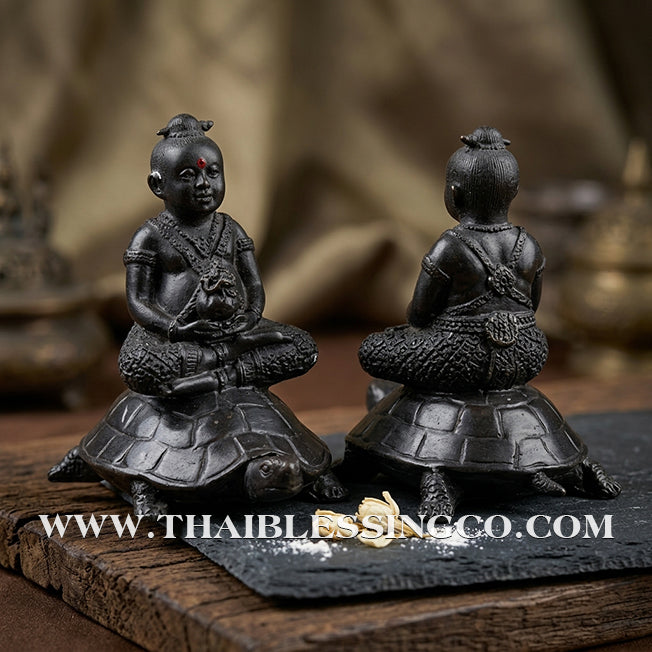 👶🐢 Sacred "Kuman Nang Tao" (Golden Child Riding the Turtle) – Smoked Metal Altar Edition The Divine Engine for Unshakable Financial Stability, Wealth Accumulation, and Absolute Life Elevation!