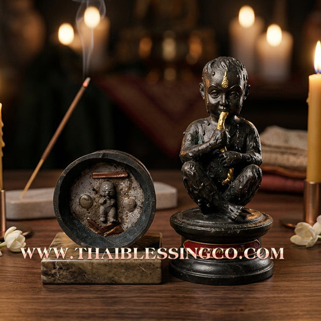 👦 Sacred "Kuman Phrai Kaeo" (The Radiant Gem Kumara) – Bucha Statue Edition: Luang Pu Nen Kaeo (2013) – The Ultimate Engine for Wealth Manifestation, Unstoppable Trade, and Market Dominance!