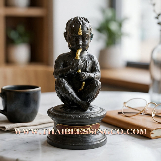 👦 Sacred "Kuman Phrai Kaeo" (The Radiant Gem Kumara) – Bucha Statue Edition: Luang Pu Nen Kaeo (2013) – The Ultimate Engine for Wealth Manifestation, Unstoppable Trade, and Market Dominance!