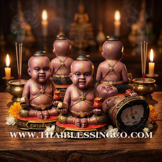 👶 Sacred "Kuman Som Poi" (Spirit Child of Divine Cleansing) – Altar Resin Edition: Som Wang (Fulfillment) Batch – Kruba Nong, Wat Uthai Tharam – The Divine Engine for Rapid Fulfillment, Purified Luck, and Unstoppable Life Elevation!