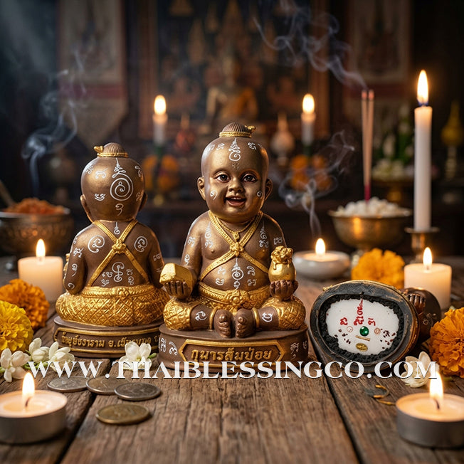 👶 Sacred "Kuman Som Poi" (Spirit Child of Divine Cleansing) – Altar Resin Edition: Som Wang (Fulfillment) Batch – Kruba Nong, Wat Uthai Tharam – The Divine Engine for Rapid Fulfillment, Purified Luck, and Unstoppable Life Elevation!