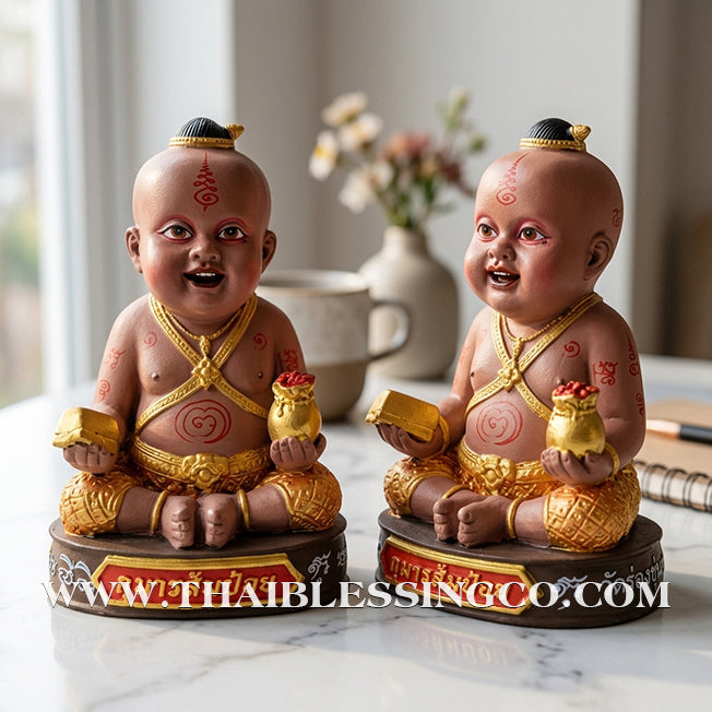 👶 Sacred "Kuman Som Poi" (Spirit Child of Divine Cleansing) – Altar Resin Edition: Som Wang (Fulfillment) Batch – Kruba Nong, Wat Uthai Tharam – The Divine Engine for Rapid Fulfillment, Purified Luck, and Unstoppable Life Elevation!