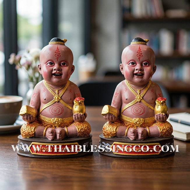 👶 Sacred "Kuman Som Poi" (Spirit Child of Divine Cleansing) – Altar Resin Edition: Som Wang (Fulfillment) Batch – Kruba Nong, Wat Uthai Tharam – The Divine Engine for Rapid Fulfillment, Purified Luck, and Unstoppable Life Elevation!