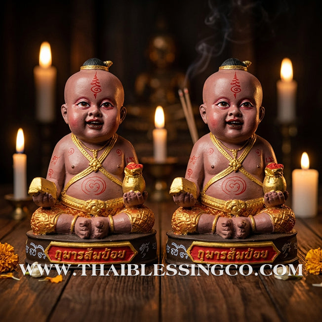 👶 Sacred "Kuman Som Poi" (Spirit Child of Divine Cleansing) – Altar Resin Edition: Som Wang (Fulfillment) Batch – Kruba Nong, Wat Uthai Tharam – The Divine Engine for Rapid Fulfillment, Purified Luck, and Unstoppable Life Elevation!