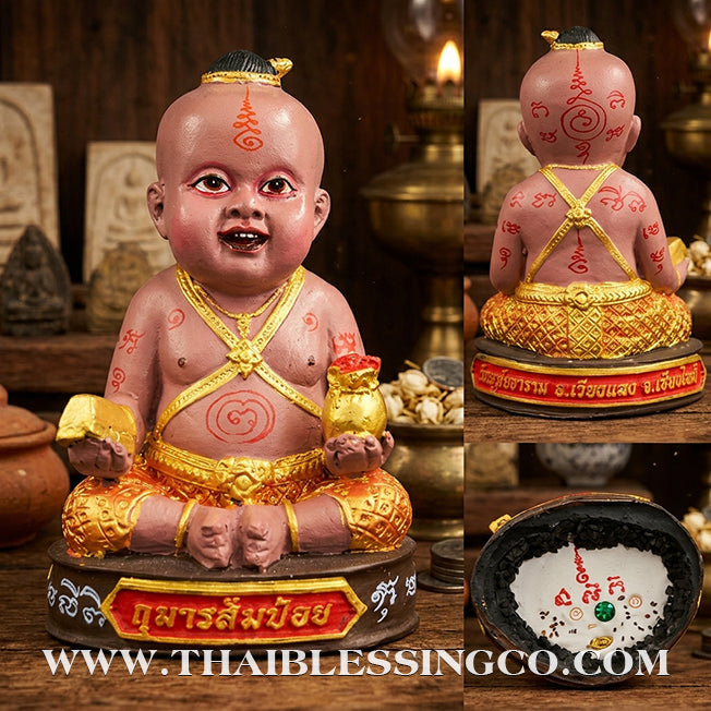 👶 Sacred "Kuman Som Poi" (Spirit Child of Divine Cleansing) – Altar Resin Edition: Som Wang (Fulfillment) Batch – Kruba Nong, Wat Uthai Tharam – The Divine Engine for Rapid Fulfillment, Purified Luck, and Unstoppable Life Elevation!