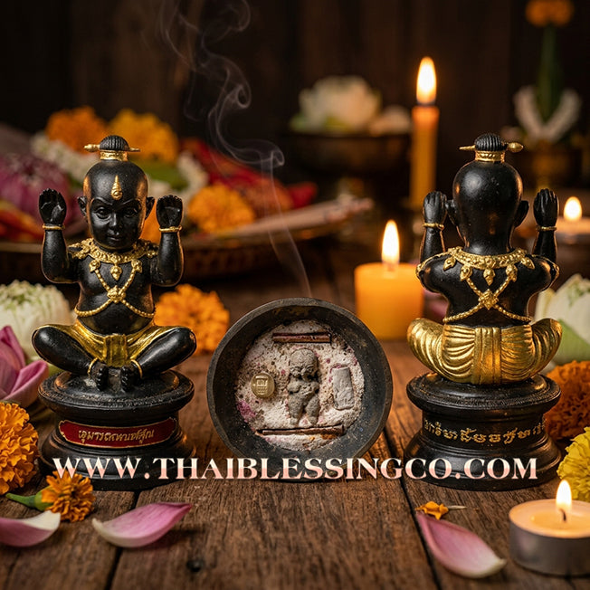 👦 Sacred "Kuman Thep Nopphakhun" (The Nine-Fortune Celestial Kumara) – Bucha Statue Edition: Luang Pu Nen Kaeo (2013) – The Divine Engine for Wealth Manifestation, Unstoppable Trade, and Celestial Guardianship!