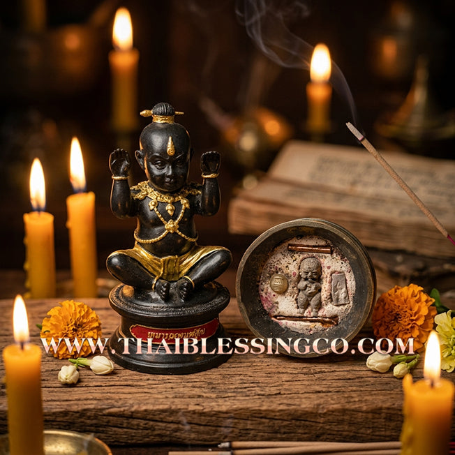 👦 Sacred "Kuman Thep Nopphakhun" (The Nine-Fortune Celestial Kumara) – Bucha Statue Edition: Luang Pu Nen Kaeo (2013) – The Divine Engine for Wealth Manifestation, Unstoppable Trade, and Celestial Guardianship!
