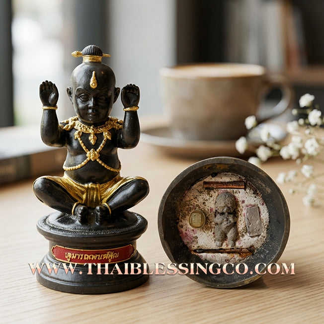 👦 Sacred "Kuman Thep Nopphakhun" (The Nine-Fortune Celestial Kumara) – Bucha Statue Edition: Luang Pu Nen Kaeo (2013) – The Divine Engine for Wealth Manifestation, Unstoppable Trade, and Celestial Guardianship!
