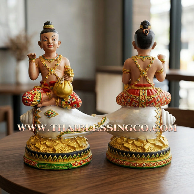🔥 Sacred "Kuman Thong Nang Sankh" (Child Deity on the Auspicious Conch) – Altar Statue: Luang Phor Sankh Thong, Wat Sri Sa-Nga (2015) – The Grand Engine for Infinite Prosperity, Sovereign Influence, and Commercial Victory!