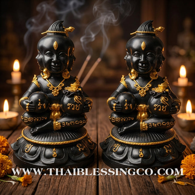 👁️ Sacred "Kuman Thong Si Na Kao Ta" (4 Faces & 9 Eyes) – Grand Altar Edition: Arjan Subin Na Na Thong – The Divine Engine for Omni-Directional Wealth, Sovereign Luck, and Unstoppable Life Elevation!