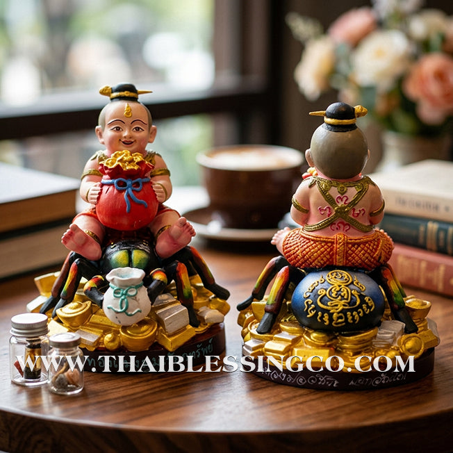 ✨🔥 Sacred "Kuman Thong Spider Wealth-Weaver" (Ong Khru Masterpiece) – Hand-Painted Collector’s Edition: Luang Pho Watchara, Wat Tham Faet – The Divine Engine for Financial Networking, Commercial Capture, and Unstoppable Life Elevation!