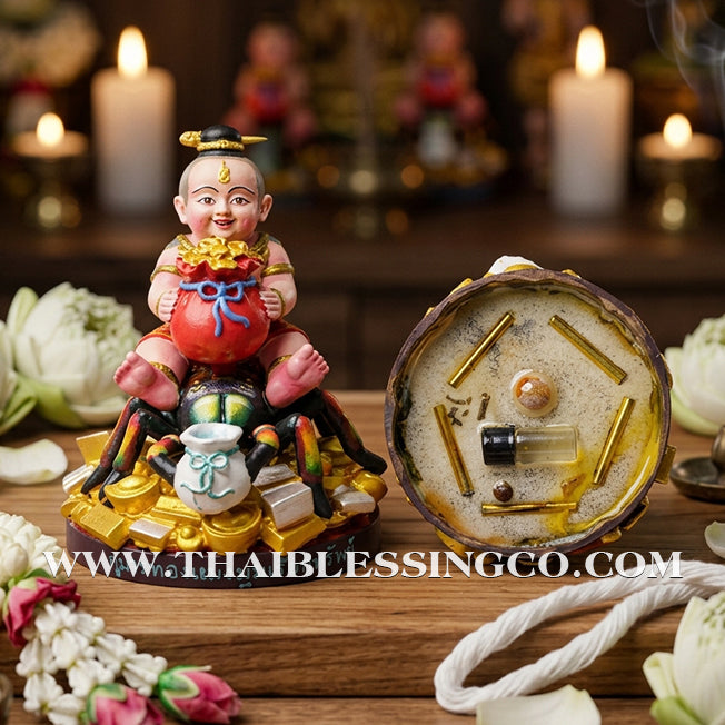 ✨🔥 Sacred "Kuman Thong Spider Wealth-Weaver" (Ong Khru Masterpiece) – Hand-Painted Collector’s Edition: Luang Pho Watchara, Wat Tham Faet – The Divine Engine for Financial Networking, Commercial Capture, and Unstoppable Life Elevation!