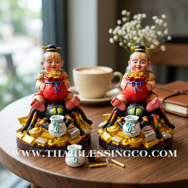 ✨🔥 Sacred "Kuman Thong Spider Wealth-Weaver" (Ong Khru Masterpiece) – Hand-Painted Collector’s Edition: Luang Pho Watchara, Wat Tham Faet – The Divine Engine for Financial Networking, Commercial Capture, and Unstoppable Life Elevation!