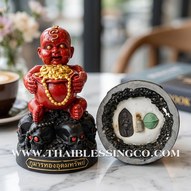 ✨🔥 Sacred "Kuman Thong Tep Udom Sap" (Divine Abundant Wealth Child) – Imperial Red Altar Edition: Phra Ajarn Phong, Wat Sai (2560) – The Divine Engine for Financial Dominance, Commercial Mastery, and Unstoppable Life Elevation!