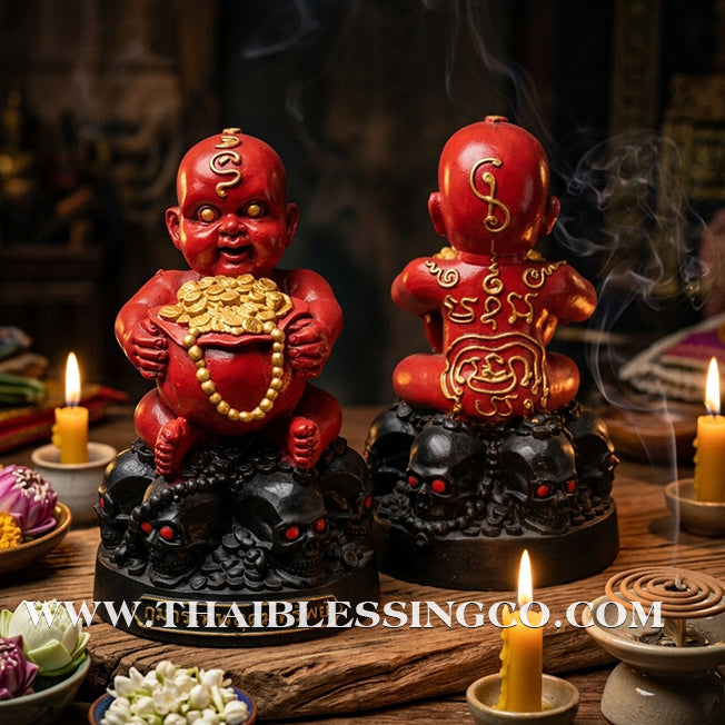 ✨🔥 Sacred "Kuman Thong Tep Udom Sap" (Divine Abundant Wealth Child) – Imperial Red Altar Edition: Phra Ajarn Phong, Wat Sai (2560) – The Divine Engine for Financial Dominance, Commercial Mastery, and Unstoppable Life Elevation!