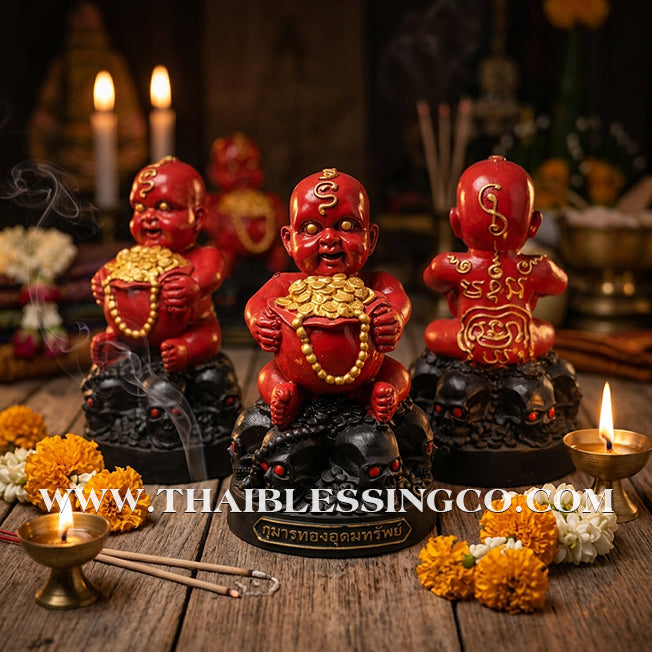✨🔥 Sacred "Kuman Thong Tep Udom Sap" (Divine Abundant Wealth Child) – Imperial Red Altar Edition: Phra Ajarn Phong, Wat Sai (2560) – The Divine Engine for Financial Dominance, Commercial Mastery, and Unstoppable Life Elevation!