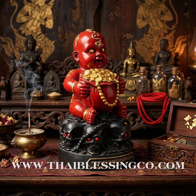 ✨🔥 Sacred "Kuman Thong Tep Udom Sap" (Divine Abundant Wealth Child) – Imperial Red Altar Edition: Phra Ajarn Phong, Wat Sai (2560) – The Divine Engine for Financial Dominance, Commercial Mastery, and Unstoppable Life Elevation!