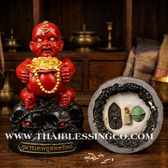 ✨🔥 Sacred "Kuman Thong Tep Udom Sap" (Divine Abundant Wealth Child) – Imperial Red Altar Edition: Phra Ajarn Phong, Wat Sai (2560) – The Divine Engine for Financial Dominance, Commercial Mastery, and Unstoppable Life Elevation!