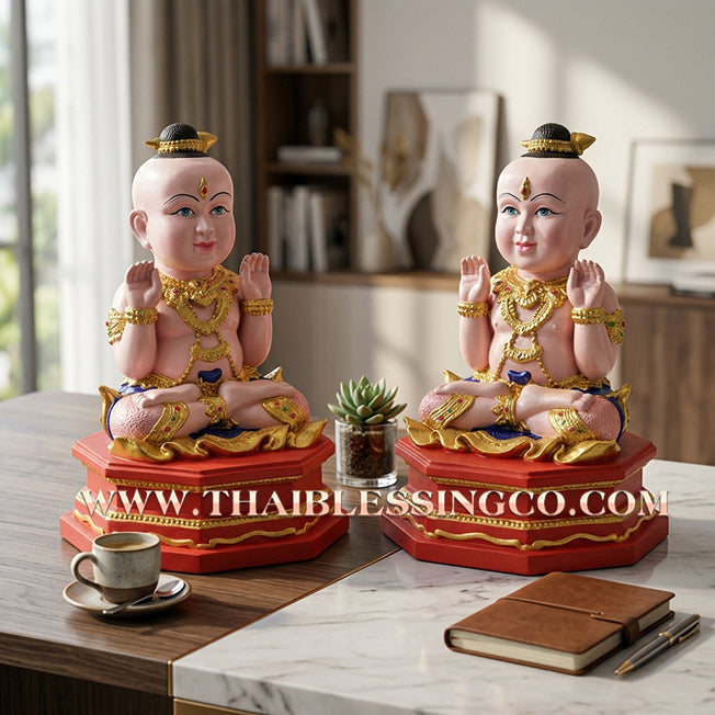 ✨🔥 Sacred "Kuman Thong" (The Celestial Golden Child) – Hand-Painted & Gold-Leaf Altar Edition: Phrakru Samu Suthep, Wat Don Klang, Suphan Buri (2014) – The Divine Engine for Prosperity, Market Dominance, and Unstoppable Financial Victory!