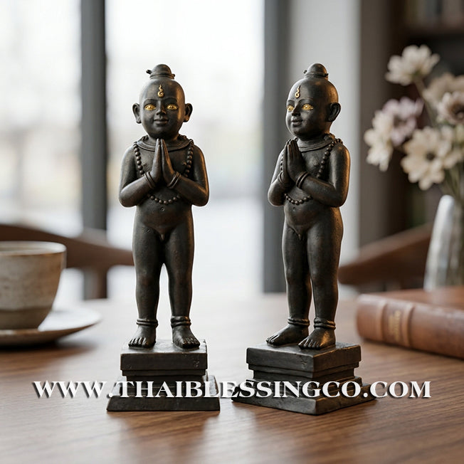 👦 Sacred "Kuman Thong" (The Golden Boy Spirit) – Black Mineral Ore Altar Edition: Ajarn San Khongvet (2015) – The Divine Engine for Shadow Protection, Absolute Wealth, and Unstoppable Life Elevation!