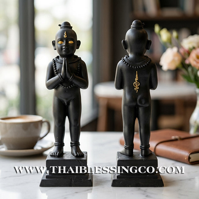 👦 Sacred "Kuman Thong" (The Golden Boy Spirit) – Black Mineral Ore Altar Edition: Ajarn San Khongvet (2015) – The Divine Engine for Shadow Protection, Absolute Wealth, and Unstoppable Life Elevation!