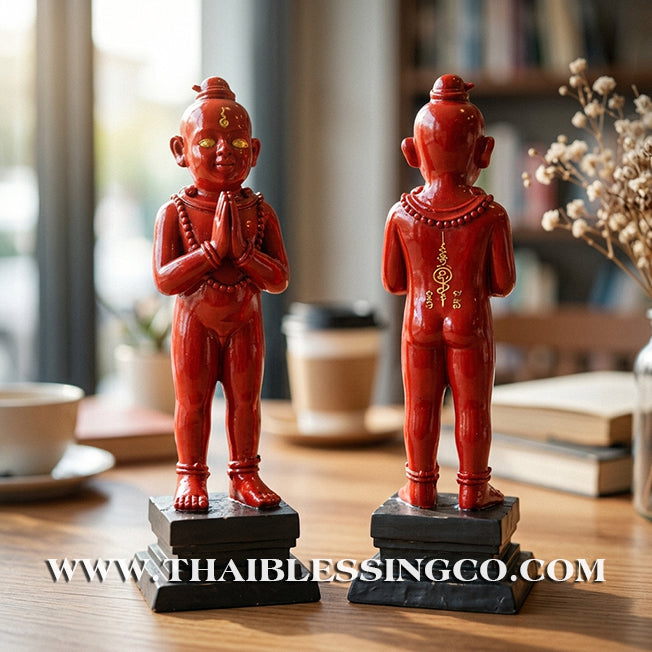👦Sacred "Kuman Thong" (The Golden Boy Spirit) – Crimson Fortune Altar Edition: Ajarn San Khongvet (2015) – The Divine Engine for Explosive Wealth, Solar Magnetism, and Unstoppable Life Elevation!