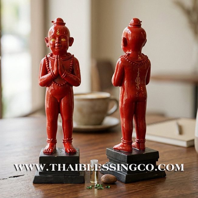 👦Sacred "Kuman Thong" (The Golden Boy Spirit) – Crimson Fortune Altar Edition: Ajarn San Khongvet (2015) – The Divine Engine for Explosive Wealth, Solar Magnetism, and Unstoppable Life Elevation!