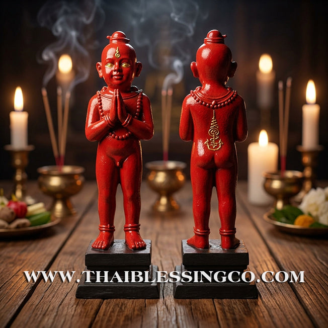 👦Sacred "Kuman Thong" (The Golden Boy Spirit) – Crimson Fortune Altar Edition: Ajarn San Khongvet (2015) – The Divine Engine for Explosive Wealth, Solar Magnetism, and Unstoppable Life Elevation!