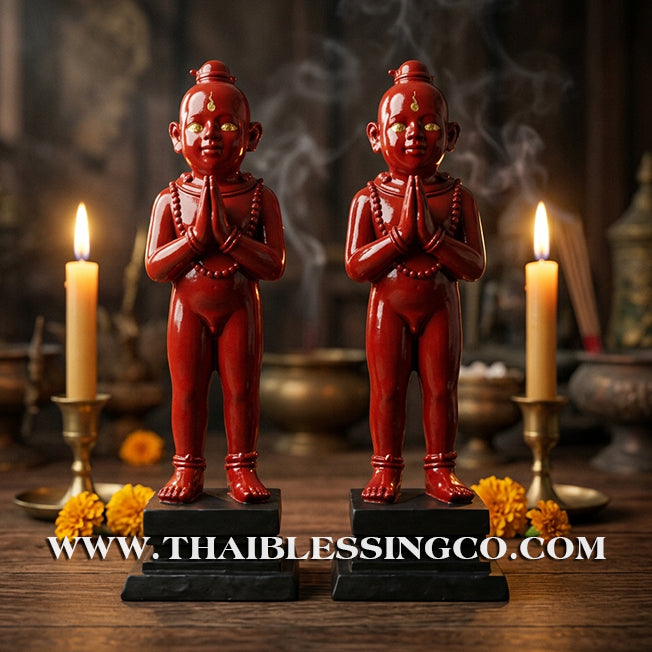 👦Sacred "Kuman Thong" (The Golden Boy Spirit) – Crimson Fortune Altar Edition: Ajarn San Khongvet (2015) – The Divine Engine for Explosive Wealth, Solar Magnetism, and Unstoppable Life Elevation!