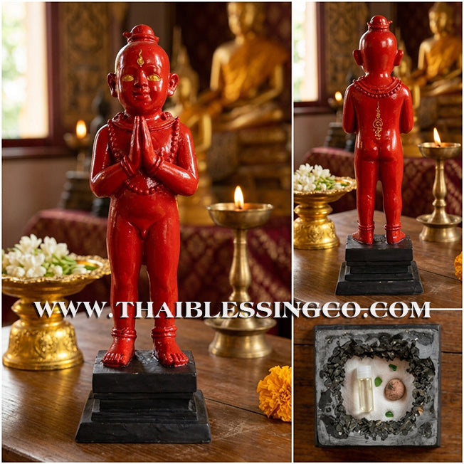 👦Sacred "Kuman Thong" (The Golden Boy Spirit) – Crimson Fortune Altar Edition: Ajarn San Khongvet (2015) – The Divine Engine for Explosive Wealth, Solar Magnetism, and Unstoppable Life Elevation!