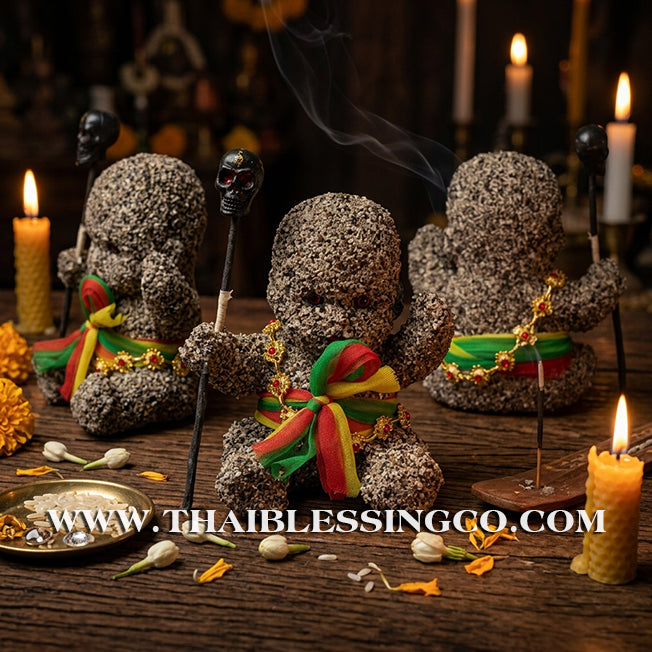 🔥 Sacred "Kuman Thong" (The Golden Boy Spirit) – Grave Soil Altar Edition: Ajarn Weeratheep Yan Khru Prasit (2024) – The Divine Engine for Primal Wealth, Supernatural Sales, and Unstoppable Life Elevation!
