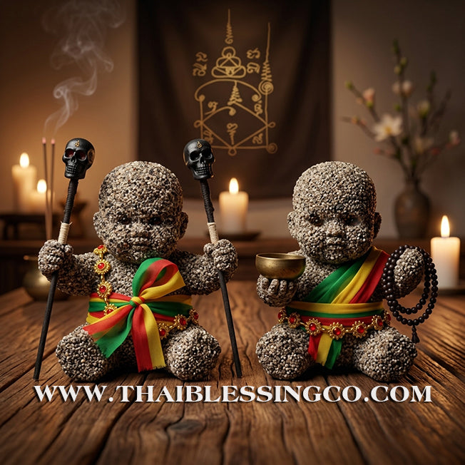 🔥 Sacred "Kuman Thong" (The Golden Boy Spirit) – Grave Soil Altar Edition: Ajarn Weeratheep Yan Khru Prasit (2024) – The Divine Engine for Primal Wealth, Supernatural Sales, and Unstoppable Life Elevation!