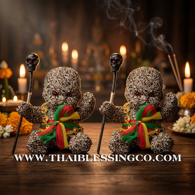 🔥 Sacred "Kuman Thong" (The Golden Boy Spirit) – Grave Soil Altar Edition: Ajarn Weeratheep Yan Khru Prasit (2024) – The Divine Engine for Primal Wealth, Supernatural Sales, and Unstoppable Life Elevation!