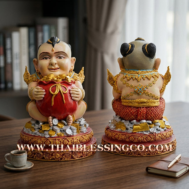 ✨🔥 Sacred "Kuman Thong" (The Golden Boy Spirit) – Hand-Painted Mineral Ore Edition: Ajarn San Khongvet (2013) – The Divine Engine for Commercial Speed, Radiant Luck, and Unstoppable Life Elevation!