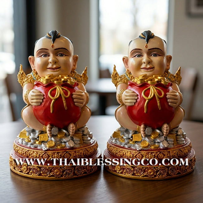 ✨🔥 Sacred "Kuman Thong" (The Golden Boy Spirit) – Hand-Painted Mineral Ore Edition: Ajarn San Khongvet (2013) – The Divine Engine for Commercial Speed, Radiant Luck, and Unstoppable Life Elevation!