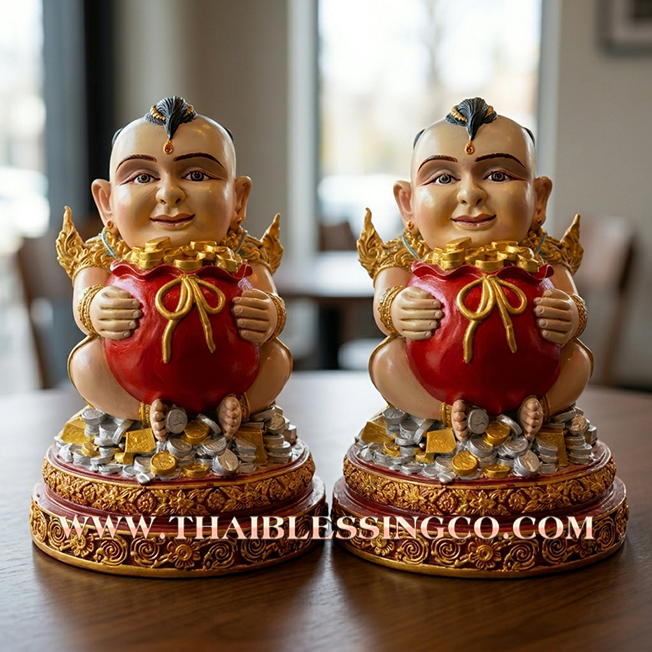 ✨🔥 Sacred "Kuman Thong" (The Golden Boy Spirit) – Hand-Painted Mineral Ore Edition: Ajarn San Khongvet (2013) – The Divine Engine for Commercial Speed, Radiant Luck, and Unstoppable Life Elevation!