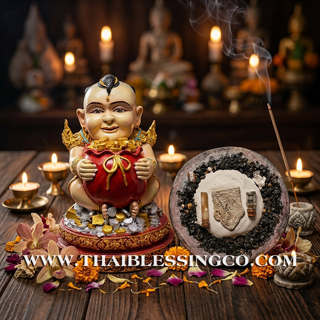 ✨🔥 Sacred "Kuman Thong" (The Golden Boy Spirit) – Hand-Painted Mineral Ore Edition: Ajarn San Khongvet (2013) – The Divine Engine for Commercial Speed, Radiant Luck, and Unstoppable Life Elevation!