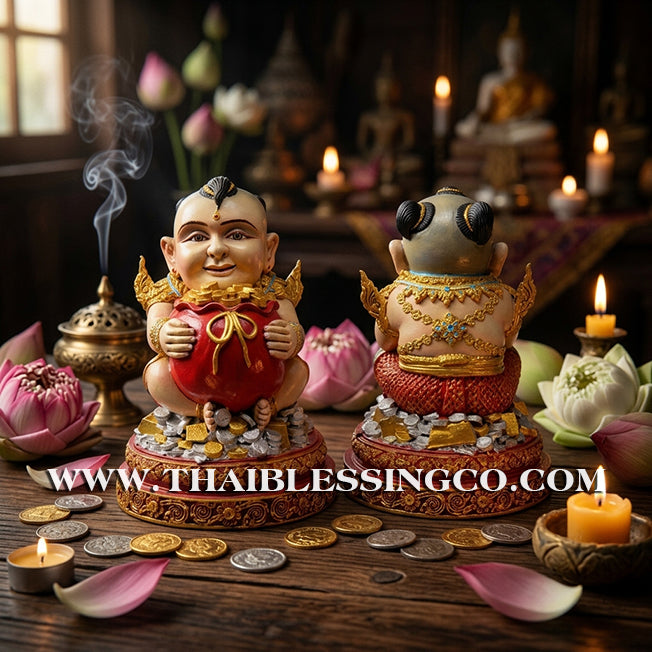 ✨🔥 Sacred "Kuman Thong" (The Golden Boy Spirit) – Hand-Painted Mineral Ore Edition: Ajarn San Khongvet (2013) – The Divine Engine for Commercial Speed, Radiant Luck, and Unstoppable Life Elevation!