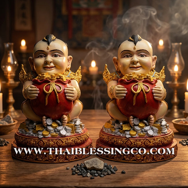 ✨🔥 Sacred "Kuman Thong" (The Golden Boy Spirit) – Hand-Painted Mineral Ore Edition: Ajarn San Khongvet (2013) – The Divine Engine for Commercial Speed, Radiant Luck, and Unstoppable Life Elevation!