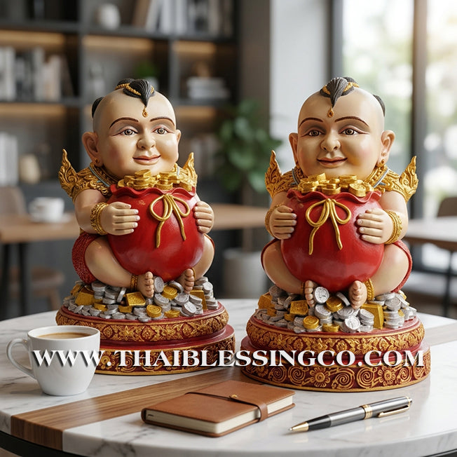 ✨🔥 Sacred "Kuman Thong" (The Golden Boy Spirit) – Hand-Painted Mineral Ore Edition: Ajarn San Khongvet (2013) – The Divine Engine for Commercial Speed, Radiant Luck, and Unstoppable Life Elevation!