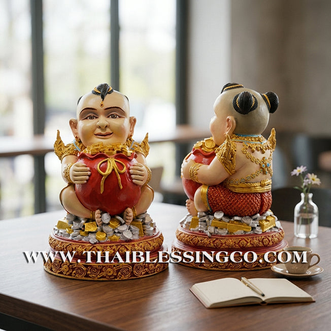 ✨🔥 Sacred "Kuman Thong" (The Golden Boy Spirit) – Hand-Painted Mineral Ore Edition: Ajarn San Khongvet (2013) – The Divine Engine for Commercial Speed, Radiant Luck, and Unstoppable Life Elevation!