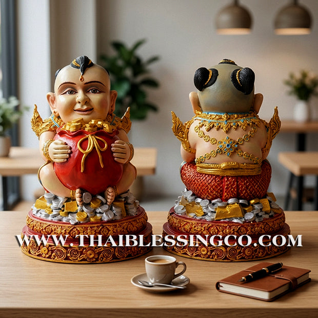 ✨🔥 Sacred "Kuman Thong" (The Golden Boy Spirit) – Hand-Painted Mineral Ore Edition: Ajarn San Khongvet (2013) – The Divine Engine for Commercial Speed, Radiant Luck, and Unstoppable Life Elevation!